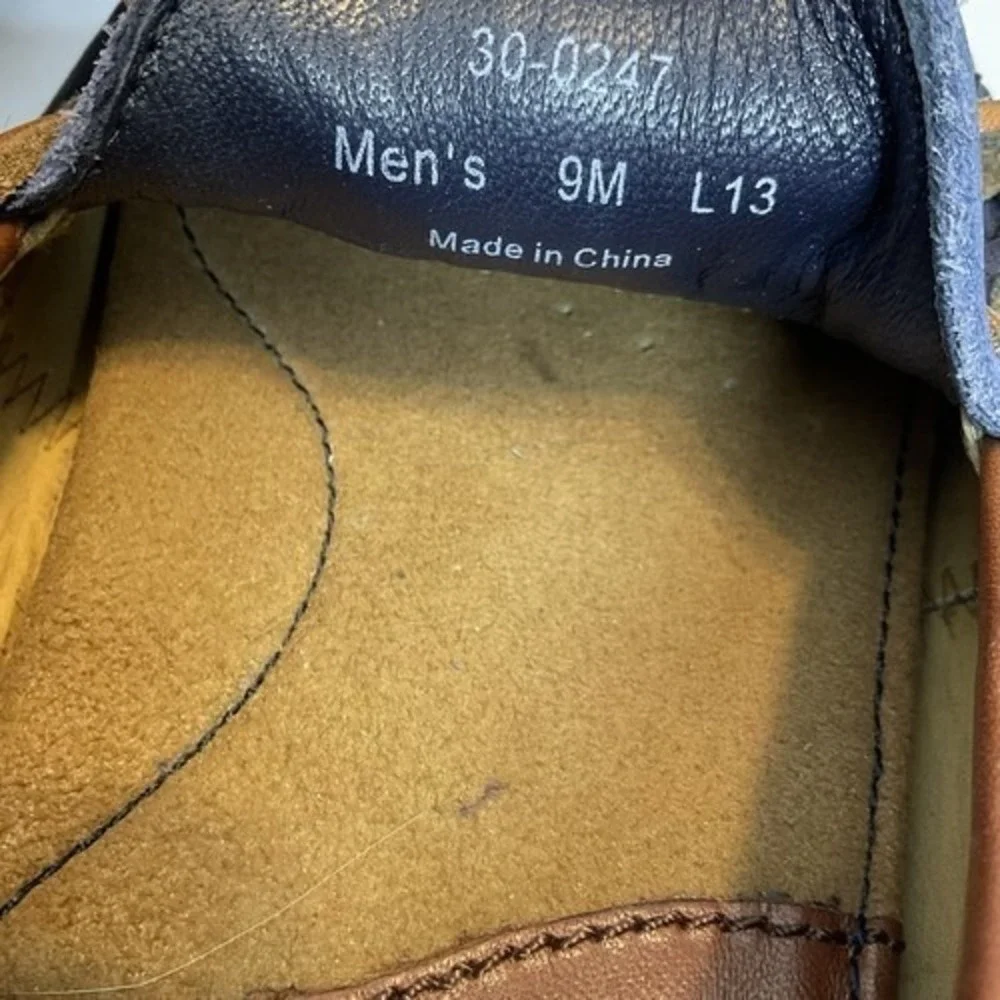 Trask Drake Blue Tie/Bow Driving Loafers Moccasin Men 9M China Bison Leather